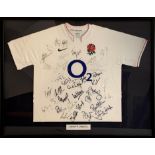 A signed England Rugby shirt Australia 20 England 21, 19th June 2010 ANZ stadium Australia, Tries: