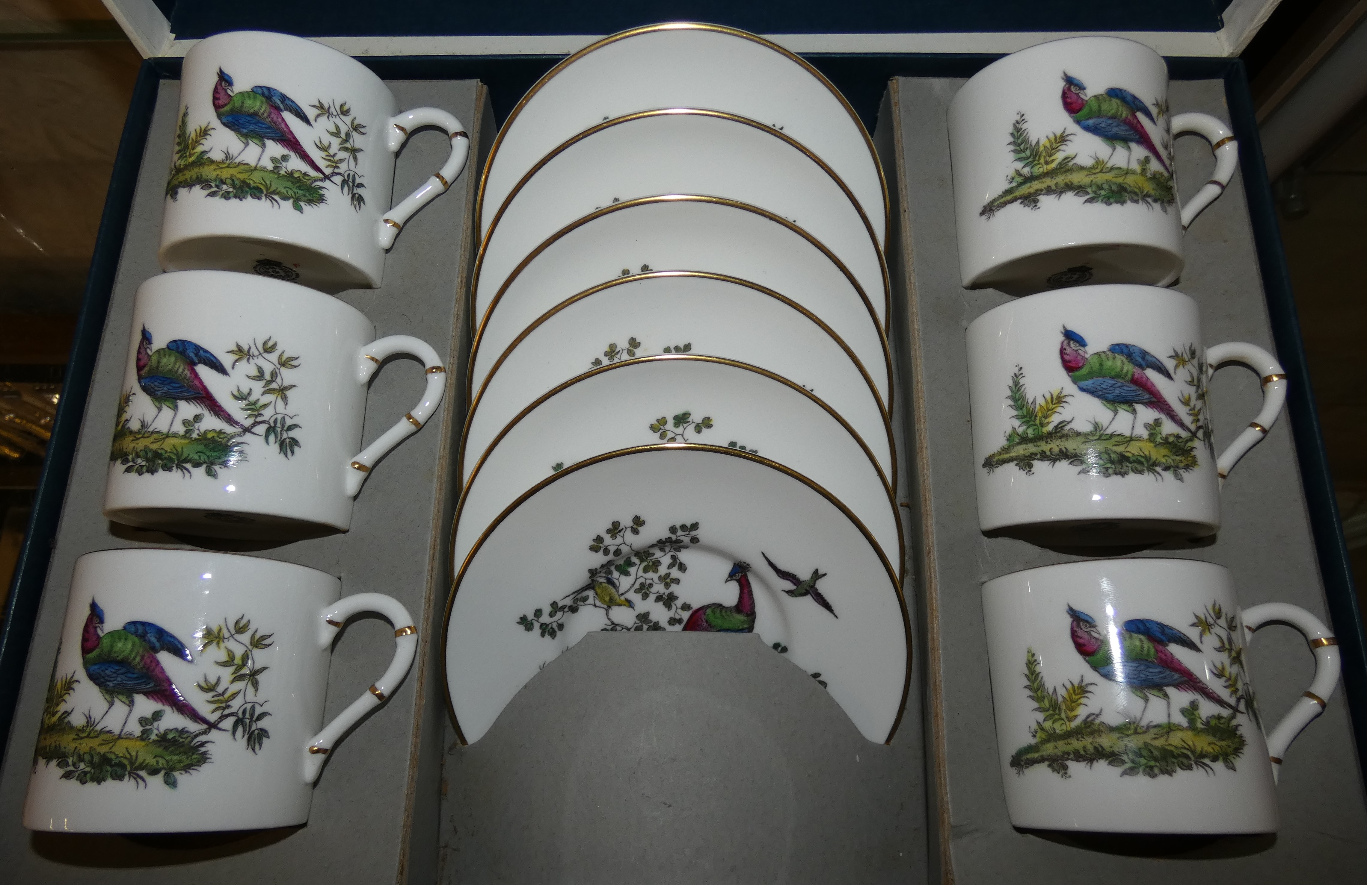 A Royal Worcester Gordon chase china coffee set.