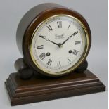 A mahogany cased manual wind mantle clock, by Comitti of London