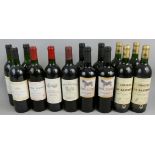 Mixed red case of fourteen bottles, Chat. Pignon Lalande de Pomerol, 1995 x 2, Chat. La Bastienne,