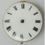 H. Marshall, London - a fusee pocket watch movement, c.1830, the white enamel dial with black