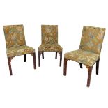 A 19th century set of eight Chinese Chippendale style mahogany dining chairs, the seat and back