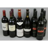 Mixed red case of twelve bottles, El Bombero, 2003 x 5, Thorin, 1999 x 2, Chateau Roc Mignon, 1998 x