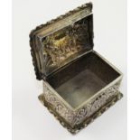 A Victorian silver trinket box, by Nathan & Hayes, Birmingham 1890, of rectangular form with