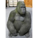 A moulded plastic model of a gorilla, approx. 76cm tall.