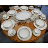 Royal Doulton Naples pattern dinner and tea service for six settings, includes dinner plates, meat