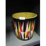 A 1950's design printed waste paper bin