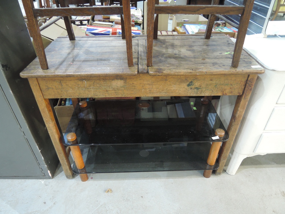 A traditional double school desk