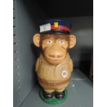 A vintage advertising money box for PG tips tea Sergeant Chimp