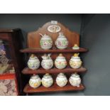 A selection of ceramic sauce or jam jars from Le Cordon Bleu collection by Franklin Mint