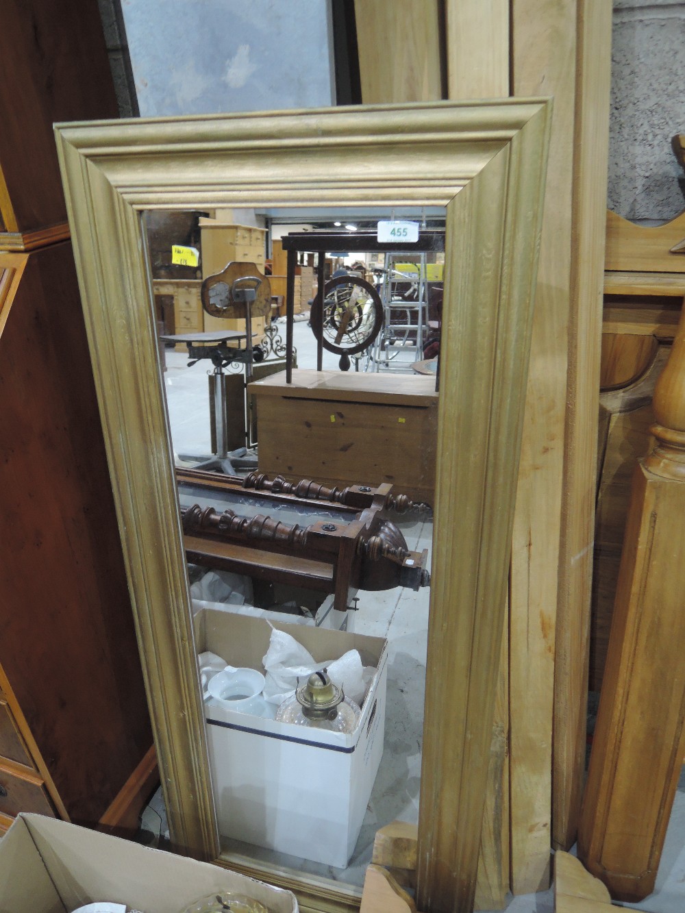 A modern gilt frame full length wall mirror