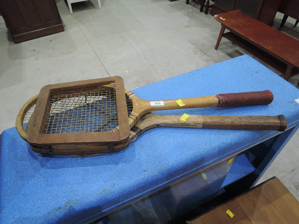 Two vintage tennis racquets