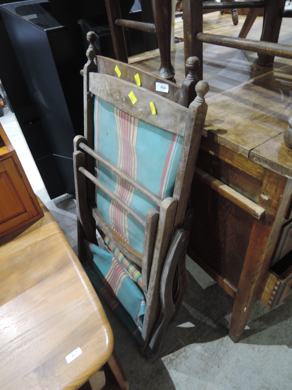 A pair of vintage deckchairs