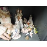 A selection of figures and figurines including Leonardo collection