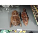 Two hand carved African masks