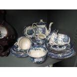 A part tea and dinner service by Royal Worcester Spode in the Avon scenes