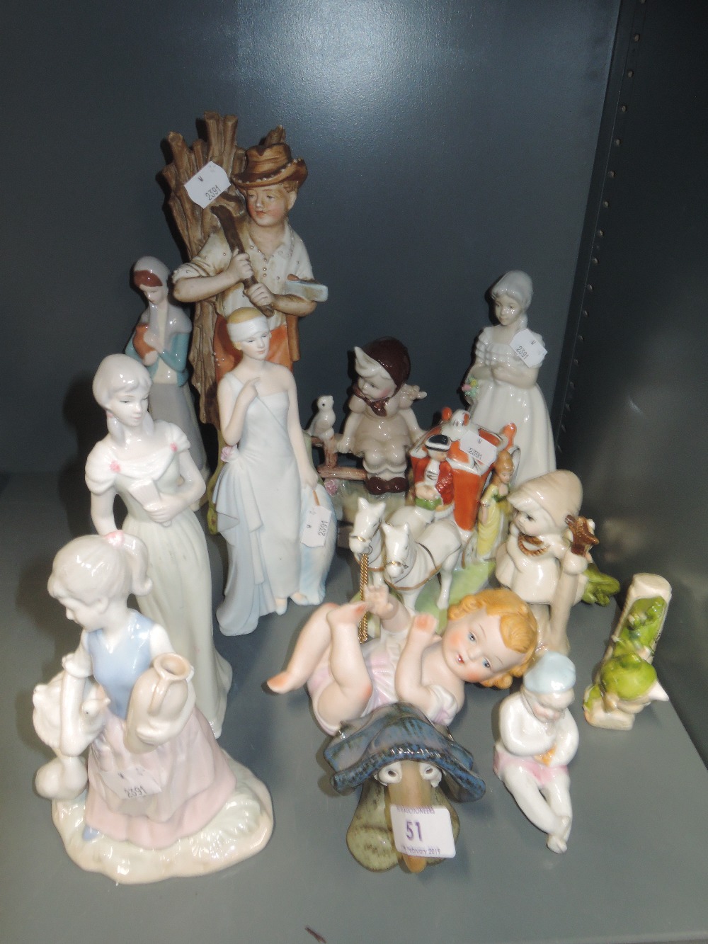 A selection of figures and figurines including Leonardo collection