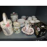 A selection of ceramics including Border fine arts mugs