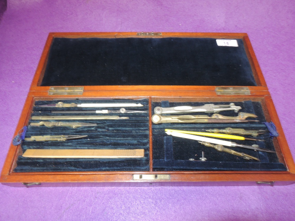 A mahogany cased geometry set