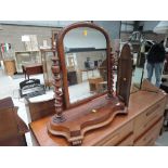 A Victorian mahogany toilet mirror