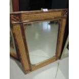 A Bohemian design rattan style mirror