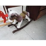 A modern plush rocking horse