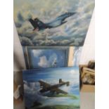 A selection of original oil painting and similar RAF and plane related