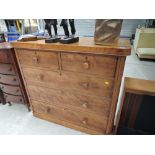 A Victorian chest of two over three drawers