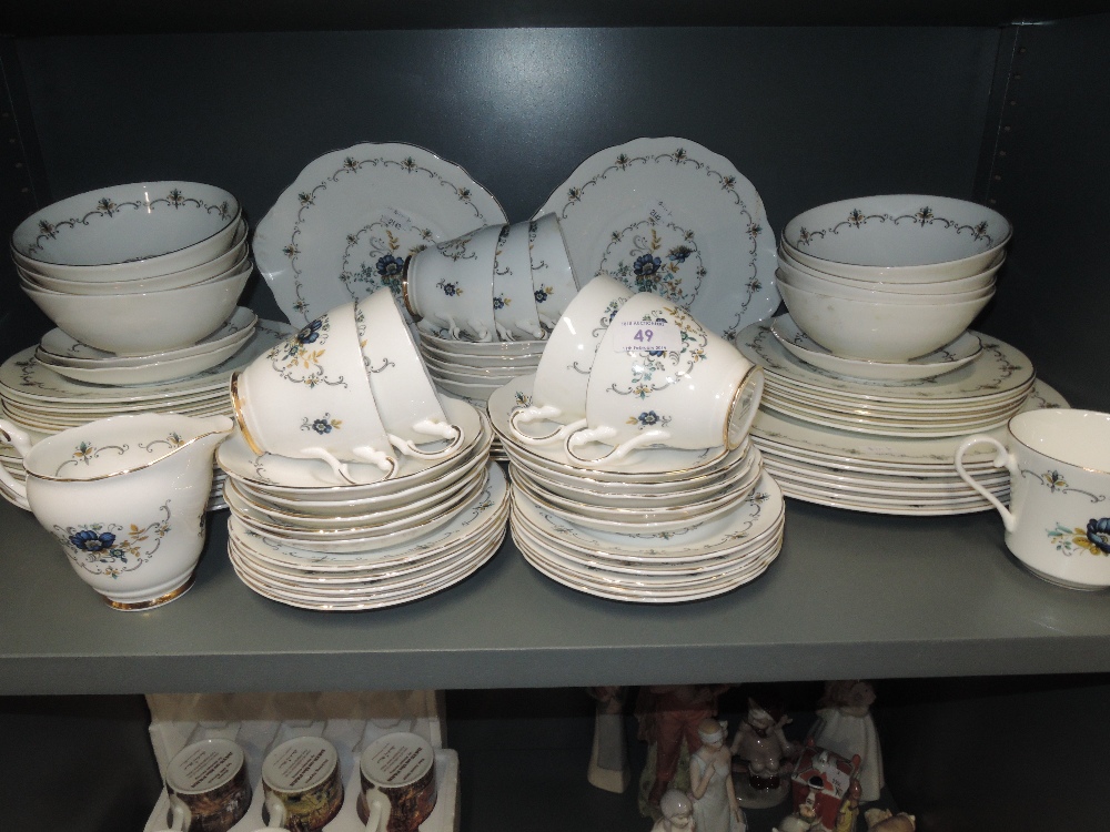 A part tea and dinner service marked Bone China with floral decoration