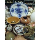 A selection of ceramics including butter or cream bowl