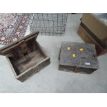 Two wooden box crates possibly ballot boxes