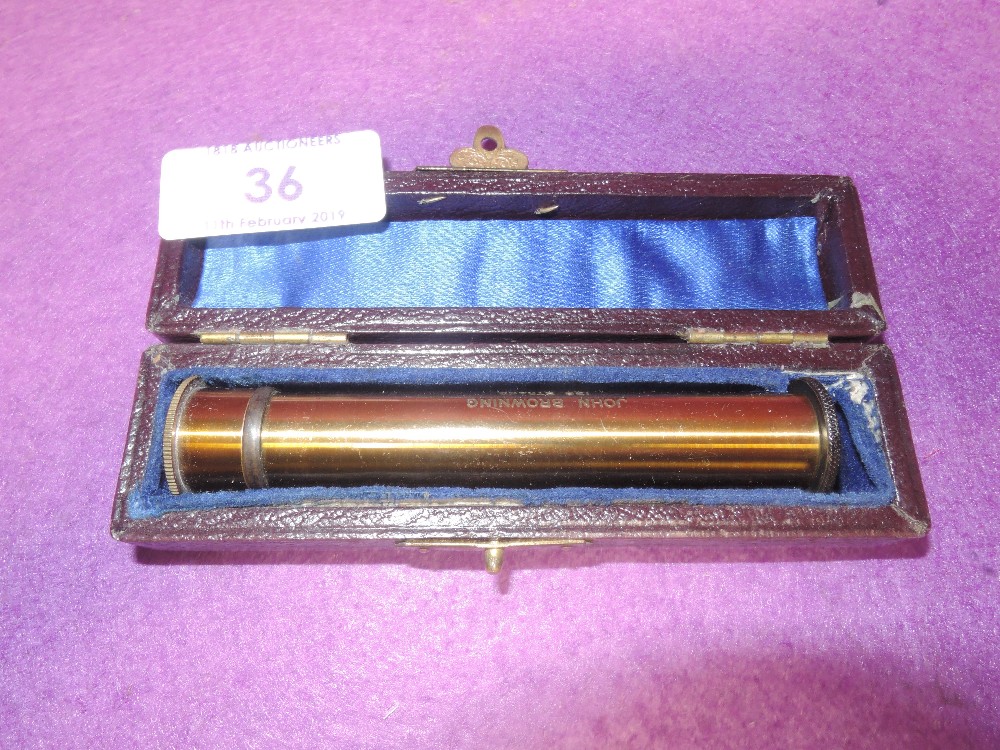 A John Browning direct vision spectroscope in original case