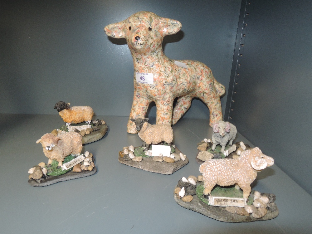 A selection of sheep and ram figures of various sheep breeds