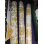 Three rolls of 70's design wall paper by Crown