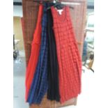 Four maxi dresses in blues and reds, perfect for summer... small sizes.