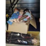 A selection of various design dolls and childrens toys