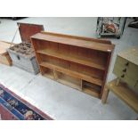 A vintage oak shelf unit
