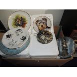 A selection of various display plates including David Shepherd, cat and dog themes and local Parr