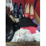 A mixed lot a items, including hotter shoes, knitwear and a couple of mens coats etc, mixed sizes
