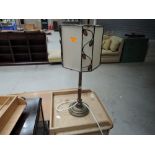 A brass table lamp