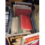 A selection of reference and story books including annuals