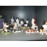 A selection of Collie and Sheep dog figures including Aynsley