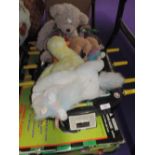 A selection of childrens games and soft toys including TY duck and pony etc