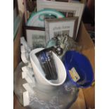 A selection of decorations picture frames and mirror etc