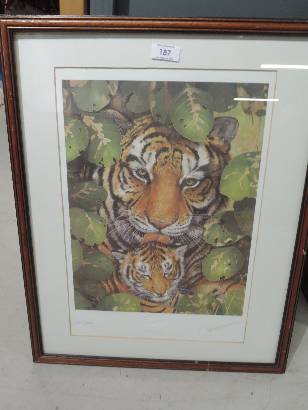 A limited run print of tiger and culb