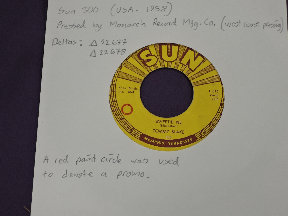 Rare Sun Records 45 by Tommy Blake - a grail for rock and rock collectors - sweetie pie / I dig