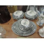 A part dinner service by JHW and Sons in the Rosary pattern
