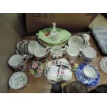 A selection of ceramics including Adams Old Colonial tea cups and saucers