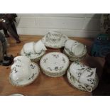 A part tea set by Tuscan china with hand decorated flower and bird design