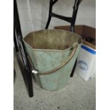 An aluminum bucket or waste paper bin with unusual hexagonal design